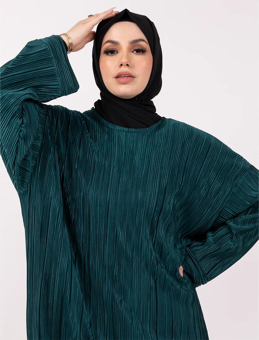 Green Midi Plisse Co Ord
